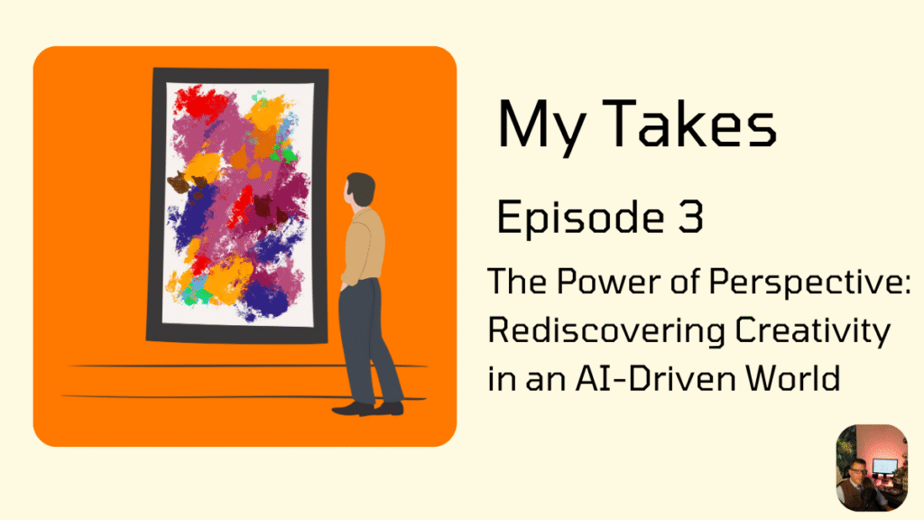 Man viewing a piece of art to broaden his perspective to rediscover his creativity.